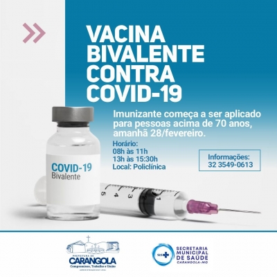 Vacina bivalente contra Covid-19 começa a ser aplicada em Carangola