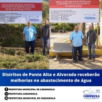 DISTRITOS DE PONTE ALTA E ALVORADA RECEBERÃO MELHORIAS NO ABASTECIMENTO DE ÁGUA